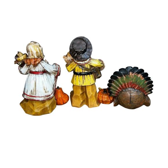 Thanksgiving Pilgrims and figurines  Harvest Centerpiece Mantel home Decor - Picture 2 of 8